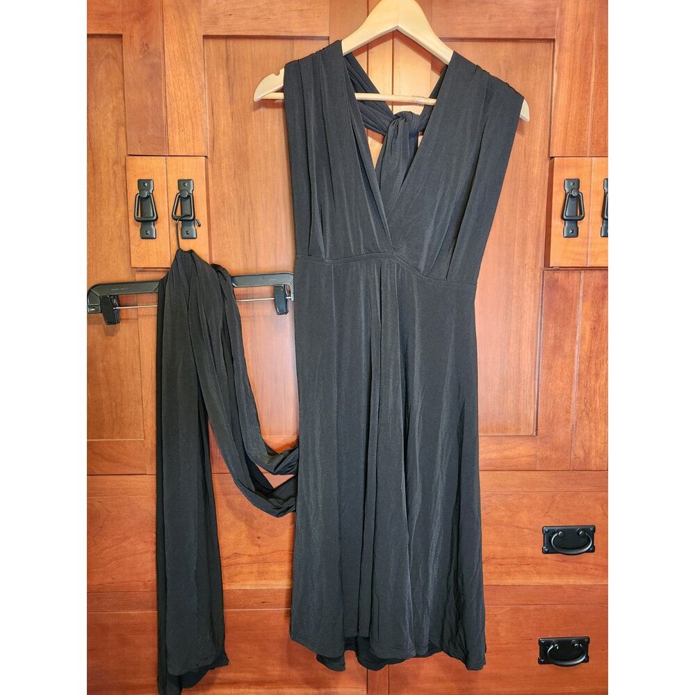 Mossimo Supply Co Black Multi-Wear Wrap Midi Dress Women's Size Large NIP